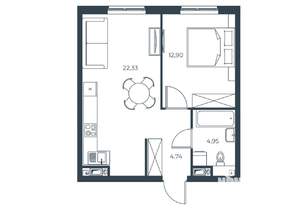 1-к квартира, вторичка, 45м2, 12/30 этаж